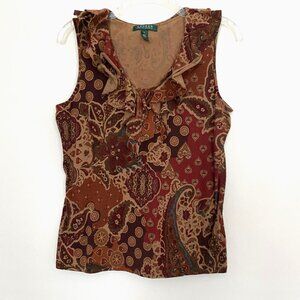 Ralph Lauren Sleeveless Cotton Top Size L